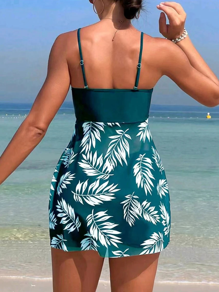 Tankini-Set 2025: lyric Short Dress Tankini With Shorts Swimsuit Women Swimwear - Female Padded Printed Bathing Swim Suit Swimming Beachwear Summer Collection