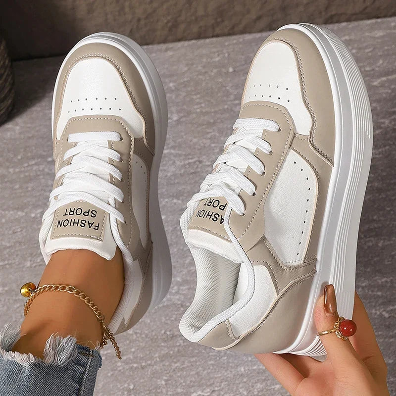 Women Sneakers for Thick Platform Casual Shoes 2025 Spring New Patchwork Sport Shoes Outdoor Comfort Anti-Slip Woman Sneaker