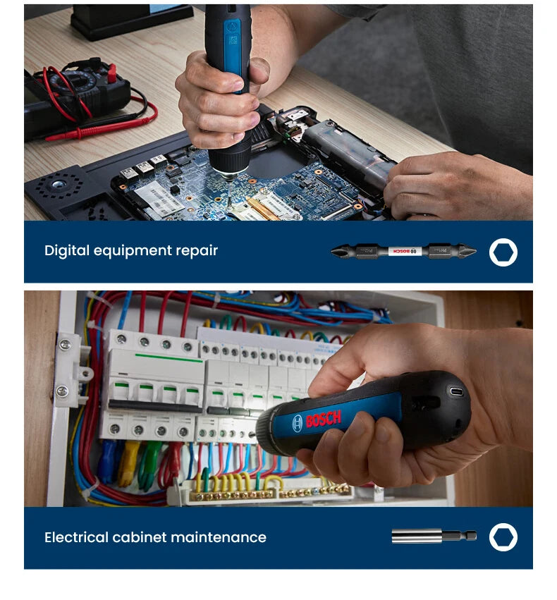 Bosch GO 3 /GO2 Cordless Screwdriver 3.6V Rechargeable Electric Screw Driver Multi-Function Drill Repairing Power Tools Kit GO 2