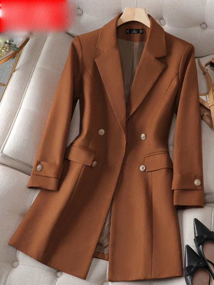 Sacou Yitimuceng cu guler răsturnat, nasturi dubli - mărimi mixte