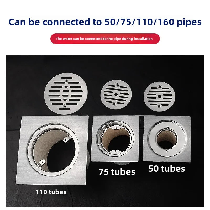 Gefängnis-Bodenablauf Edelstahl Abweisend - Ø10cm,110R