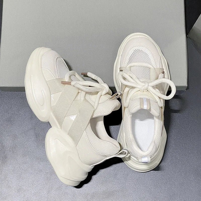 GXMGST Damen Sneaker Atmungsaktiv - PU Material, Flach