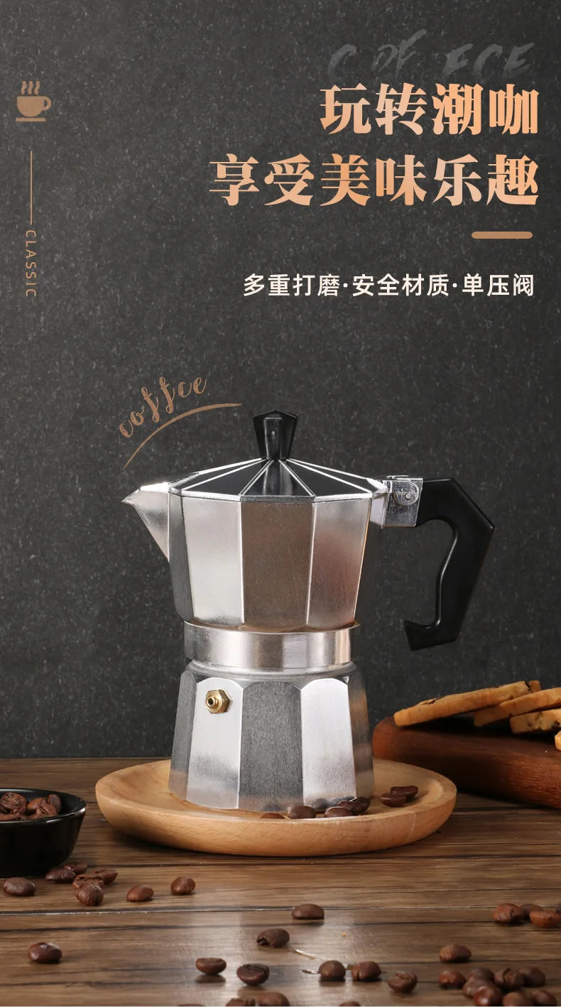 Coffee Maker Machine Aluminum Mocha Pot Mocha Coffee Pot Octagonal Aluminum Pot Span