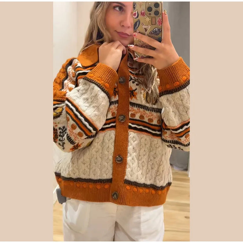 Cardigan tricotat LunaKnit Y2K - mărimea M, fibră de bambus, mărimea normală