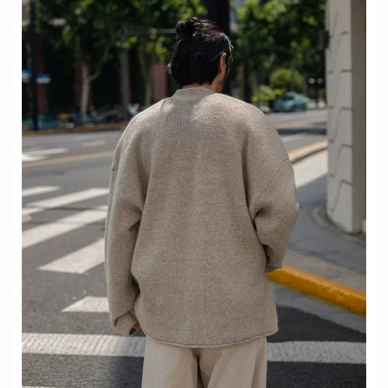 EMAIGICN MY1148 Gestrickter Kimono Cardigan - Größe M/L, Material Polyester/Viskose, Verschluss Ein-Knopf