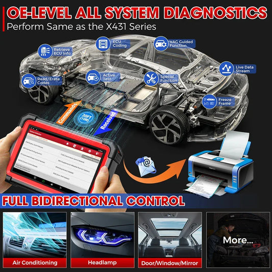 LAUNCH CRP919E BT OBD2 Scanner CAN FD DOIP FCA Full System Car Diagnostic Tools ECU Coding Bidirectional Control 31+ Service - Golden Bridge Store
