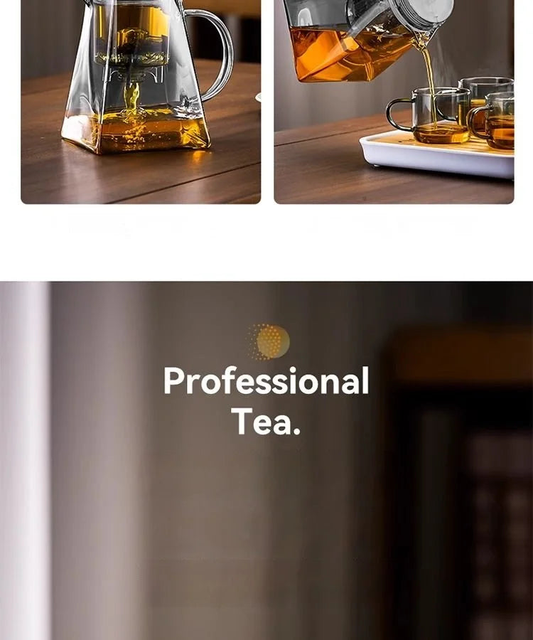 GIANXI Glass Teapot And Pot Household Tea Set Teapot Heat-resistant Tea Water Separation Filter Flower Teapot Glass Teapot