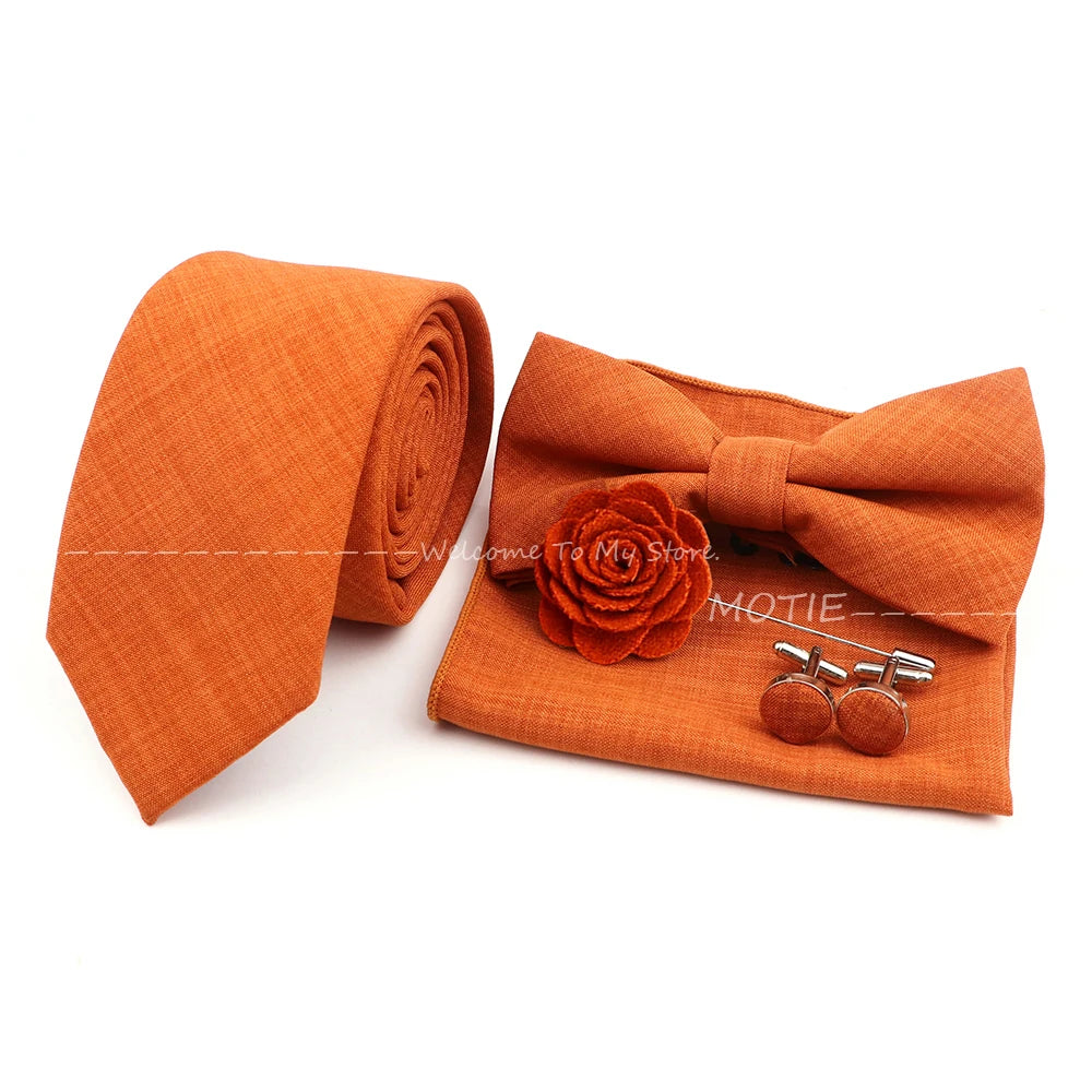 Neues Design 27-farbiger Männer-Accessories-Set: Klassische Baumwoll-Taschentuch, Manschettenknöpfe, Fliege für Hochzeit, Party, Geschenke
