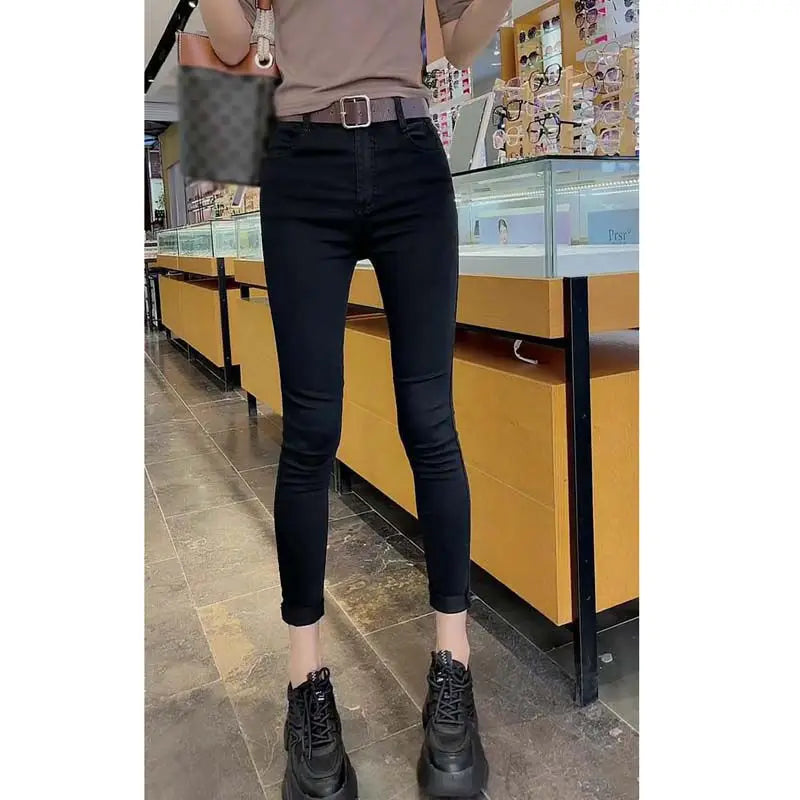 White Jeans with Pant Legs Women 2024 Spring New Temperament Korean Version of High Waist Loose Look Slim Wide Leg Pants Jeans