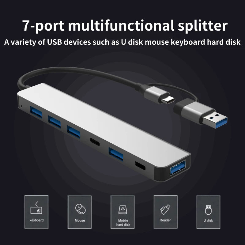 USB-Hub 2025: 8-in-2 Type-C USB-3.0 - Docking Station Audio Collection