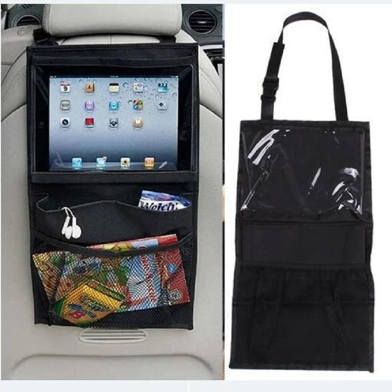Car Back Seat Organizer Storage Bag with Foldable Table Tray Tablet Holder Tissue Box Auto Back Seat Bag Organizers Universal