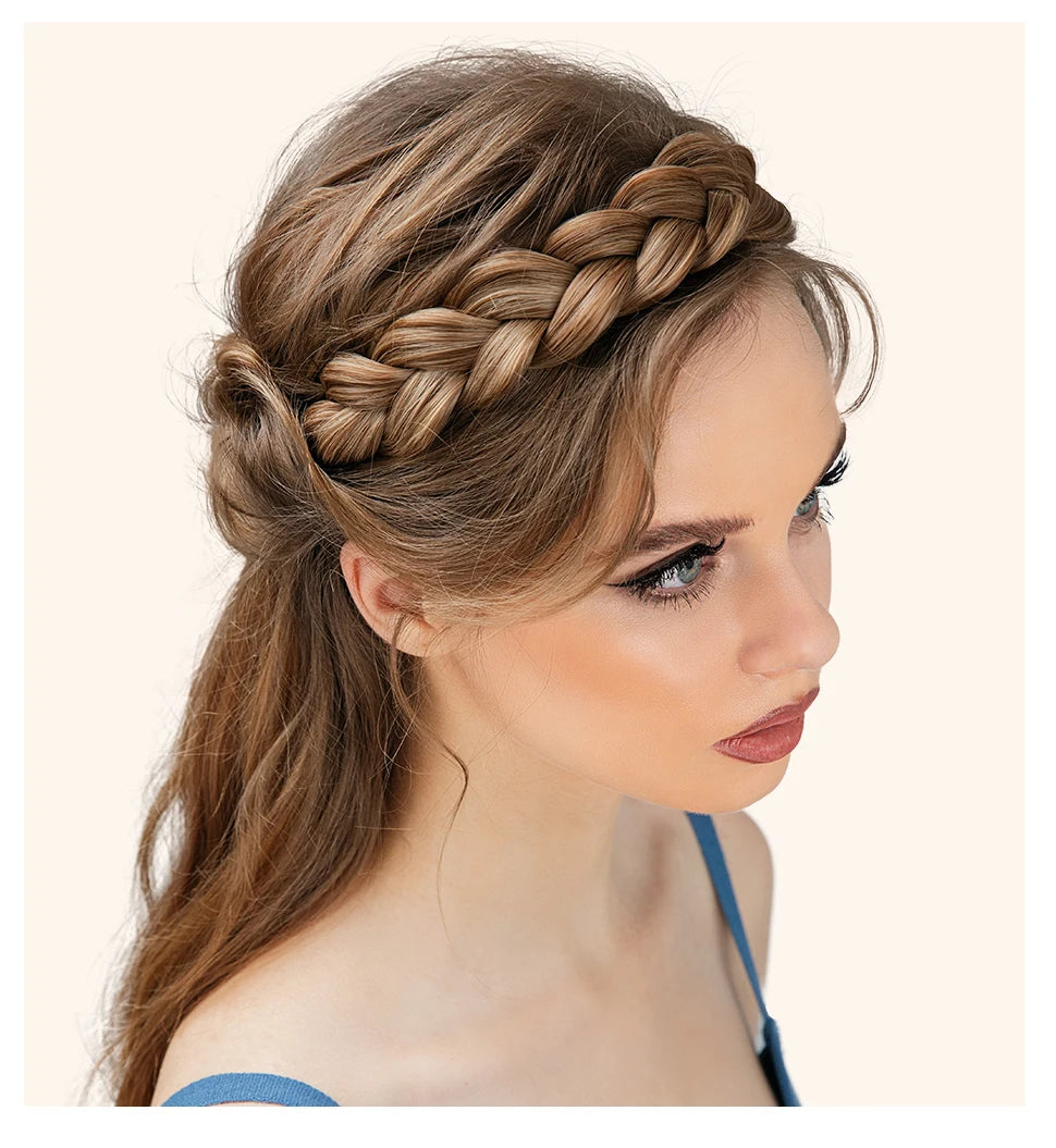 1 buc femei împletite manual elastice bandă de păr sintetice reglabile Premium extensii de păr accesorii de păr pentru împletituri de păr