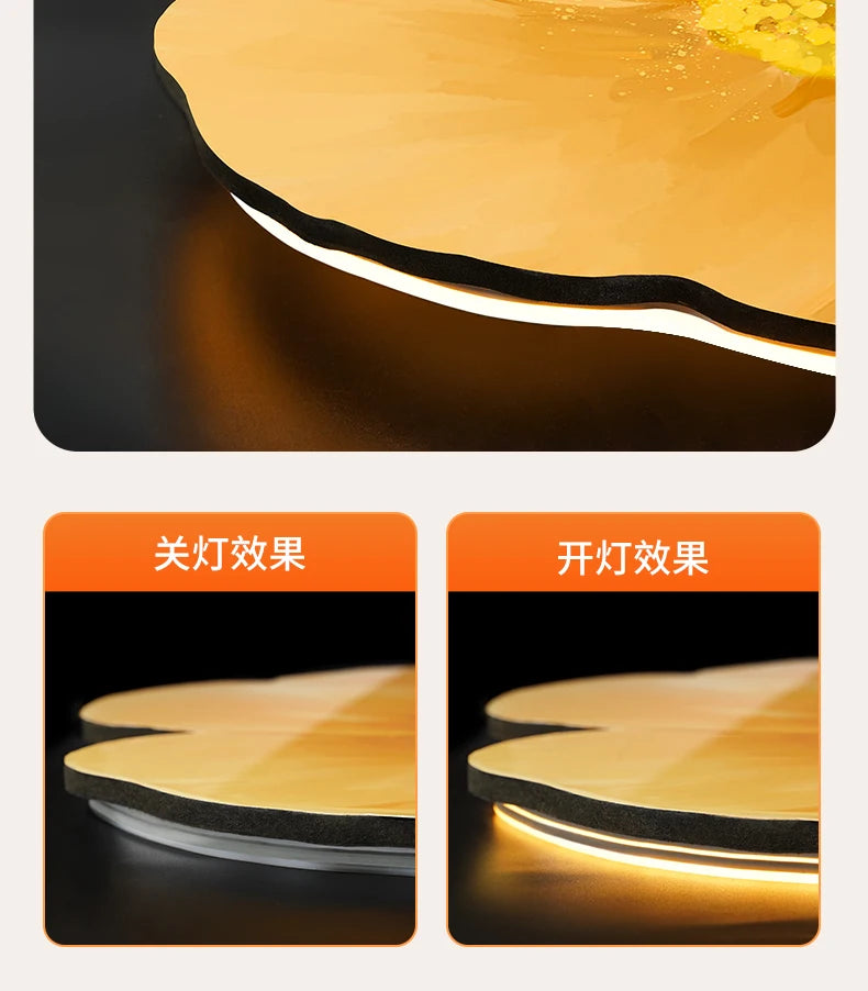 Cream Style Living Room Decoration with LED Light Wall Clock New Home Decor Creative Swinging Clock