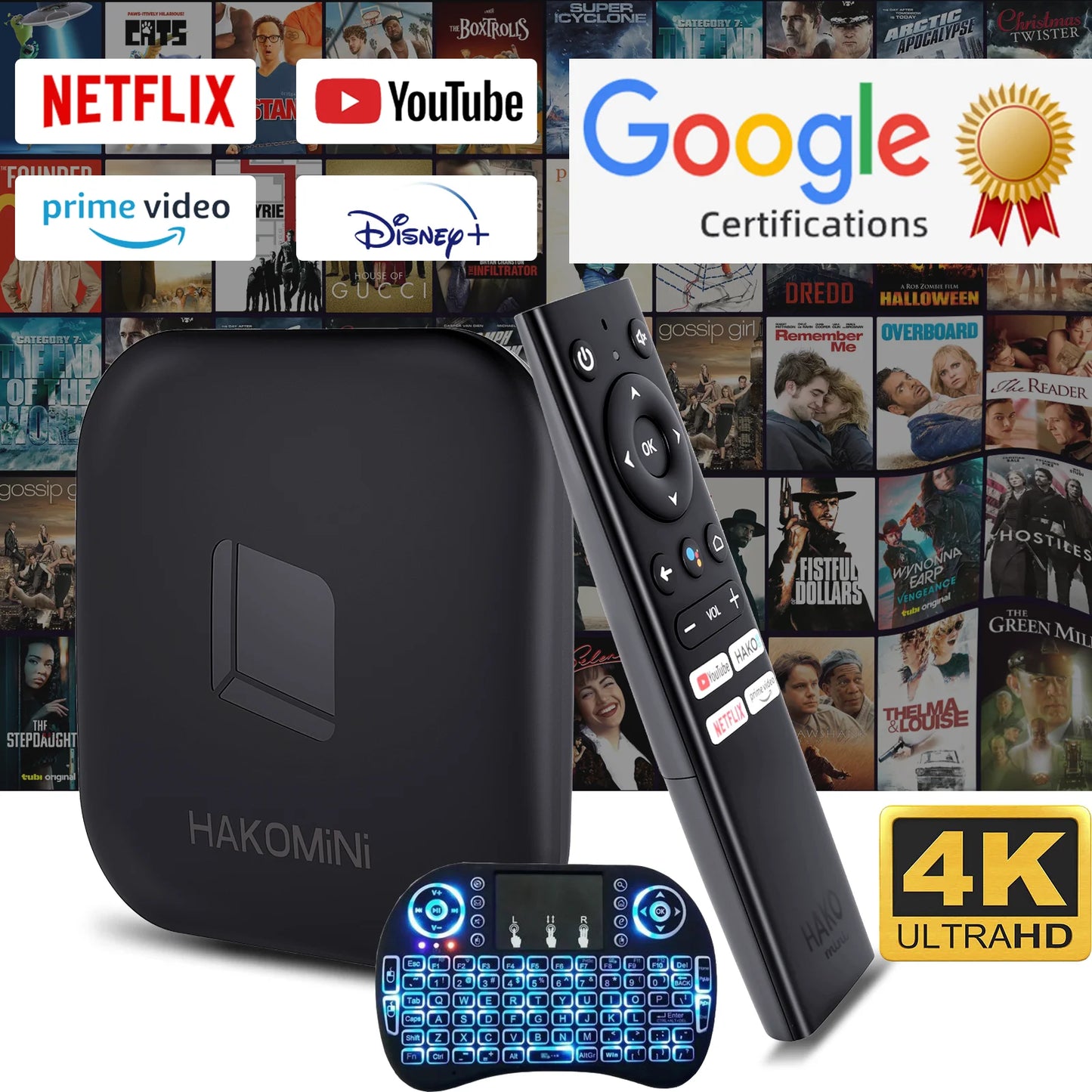 XGODY Android 12 TV Box - Google Zertifiziert 2GB+8GB Smart WLAN6 4K HD Dolby Digital Quad Core mit Tastatur