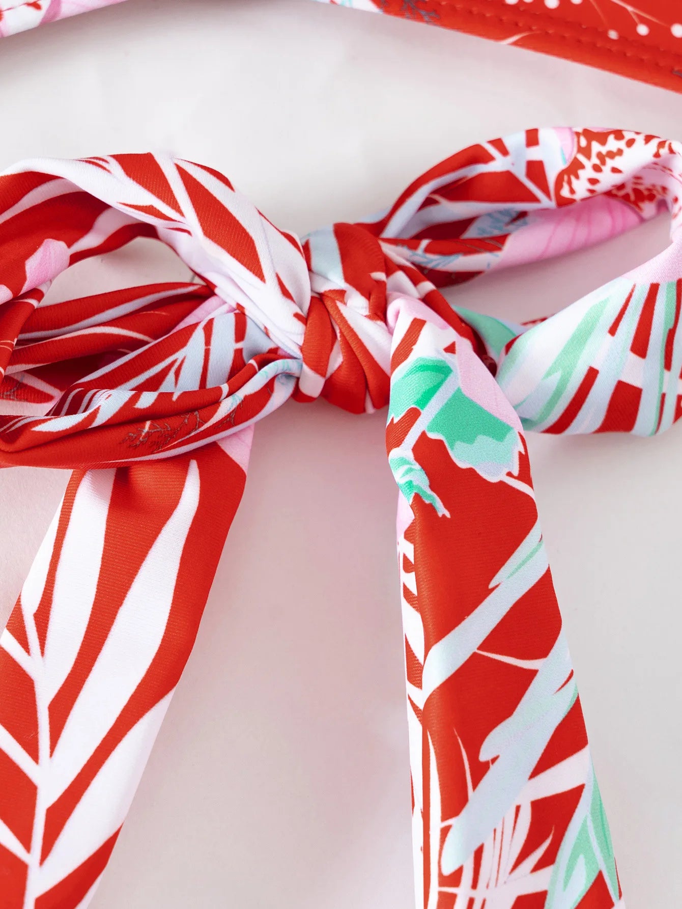 Sommer Print Schwimmanzüge: ASKATE Verbesserte Unterstützung Wire-Free Support Nylon Spandex - Dreiteilig High Waist Strand Wear Floraler Print