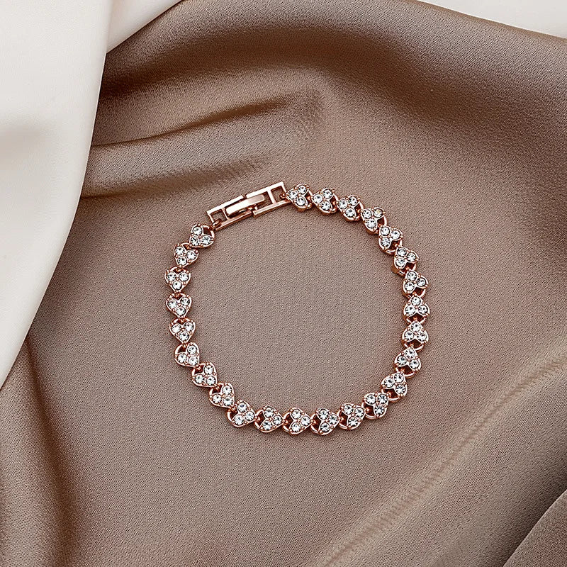 UILZ Luxus Römisch Kristall Geometrisch Kette Armbänder Für Frauen Trendy Goth Voller Strass Charm Bangles Hochzeit Schmuck Accessoires