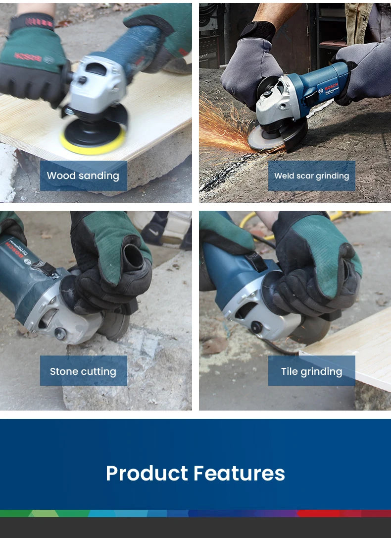 Bosch GWS 700 Angle Grinder Wired 110/220V Polishing Cutting Machine 12000rpm 100mm Discs Electric Grinding Machine Power Tools