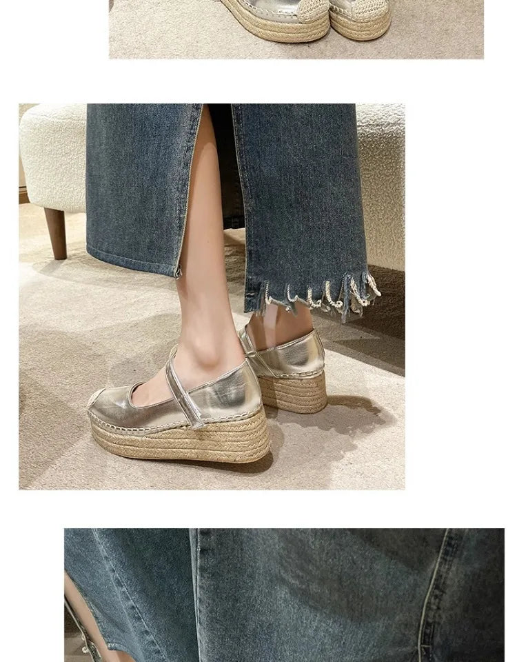 High Heels Women Shoes New Weave Wedges Platform Dress Party Shoes 2025 Spring Women's Rome Sandals Pumps Female Zapatillas