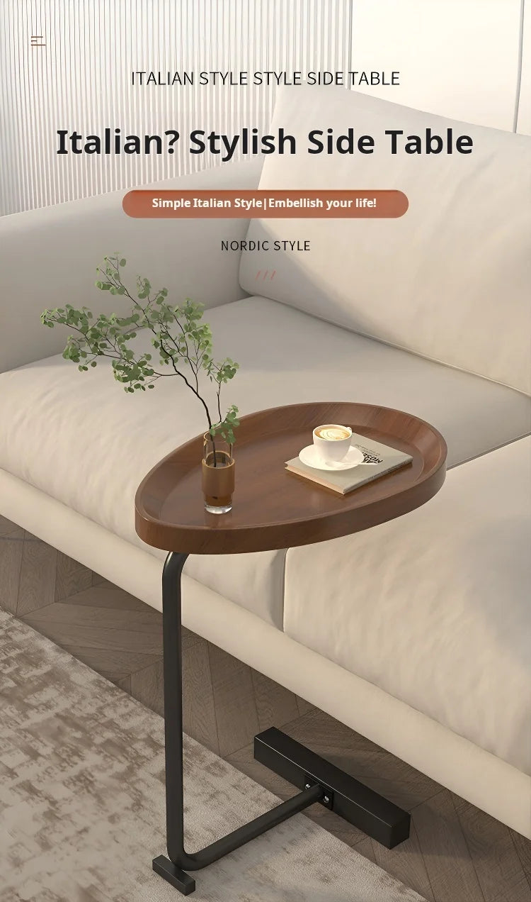 Home Small Apartment Mini Side Table Movable Coffee Table Livingroom Sofa Corner Storage Rack Minimalist Lightluxury Furniture