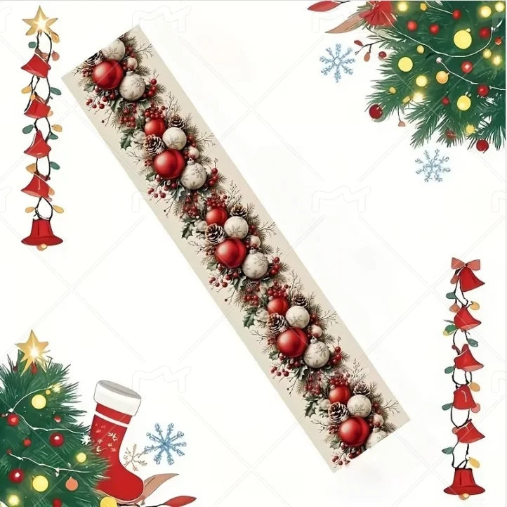 Table Runner - Festive Christmas Design | Ideal Home Holiday Decor & Gift Option