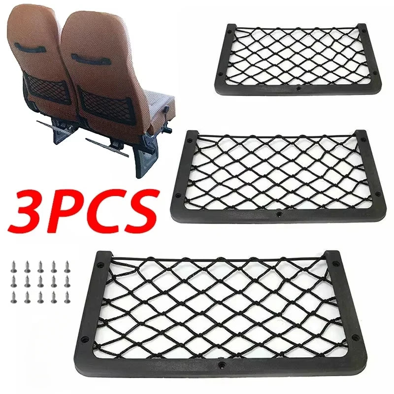 Organizator plasă pentru bancheta spate auto DUTRIEUX - 35x18cm, pachet de 3