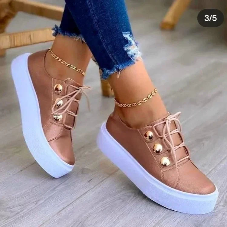 Women Casual Sneakers Woman Fashion Spring Leather PU Sneakers Female Platform Vulcanize Shoes Zapatillas De Mujer