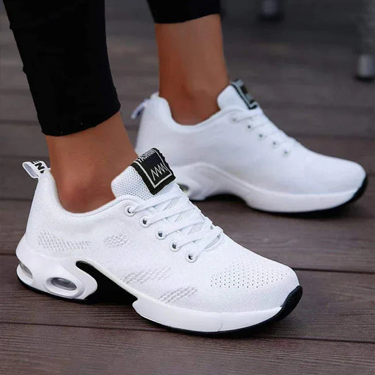Women Casual Shoes Breathable Walking Mesh Flat Shoes Platform Sneakers Women Tenis Gym Vulcanized Shoes White Female Footwear - Golden Bridge Store