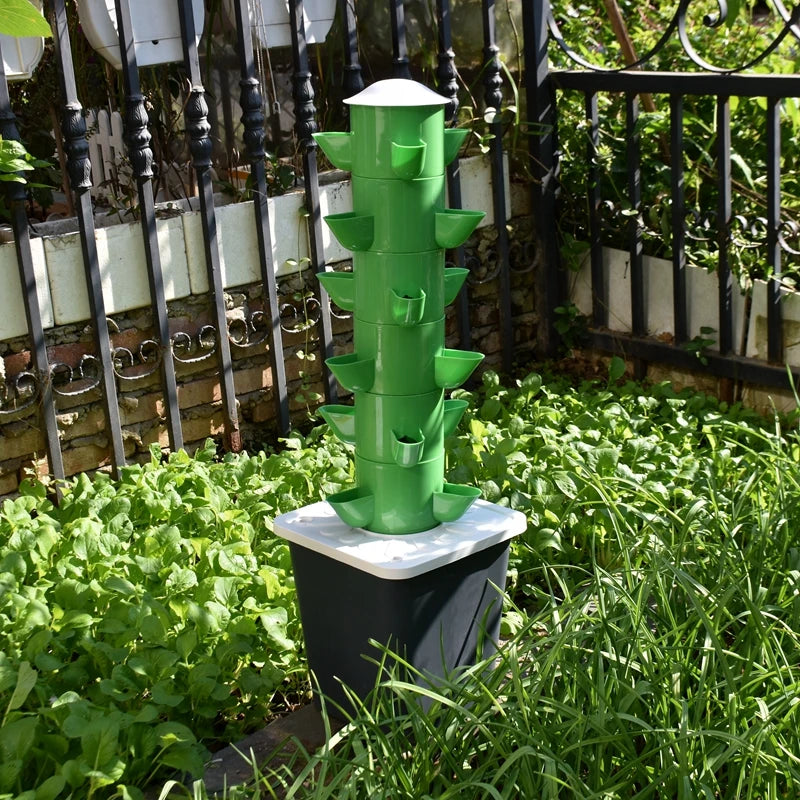Vertical Hydroponic Tower Greenhouse Garden Indoor Soilless Culture Growing System Vertical Tower Veg Planter Grow Pot Kit
