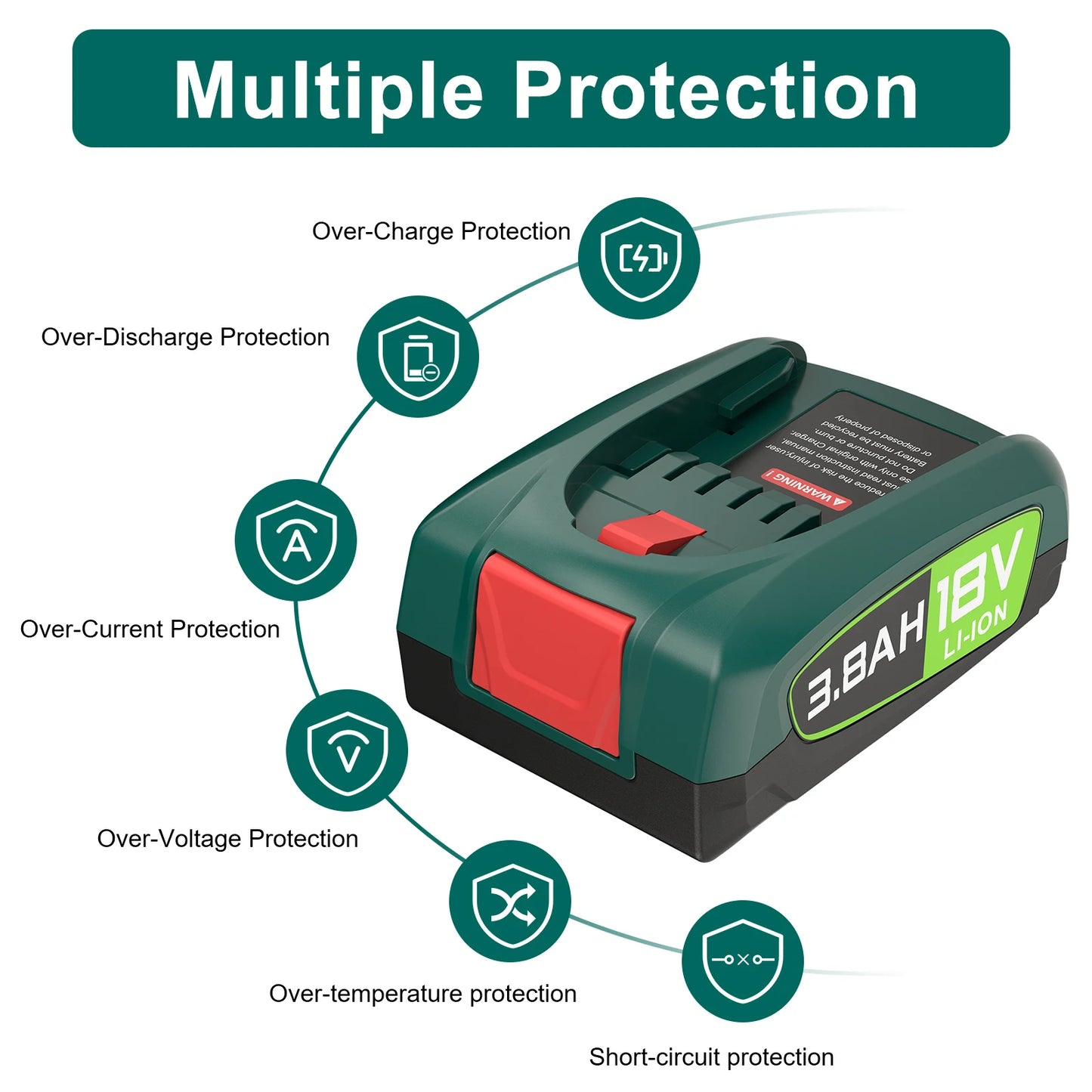 For Bosch 18V 3800mAh Battery PBA Replacement Battery for BOSCH PBA PSB PSR 18V Battery Tools AL18815CV AL1880CV
