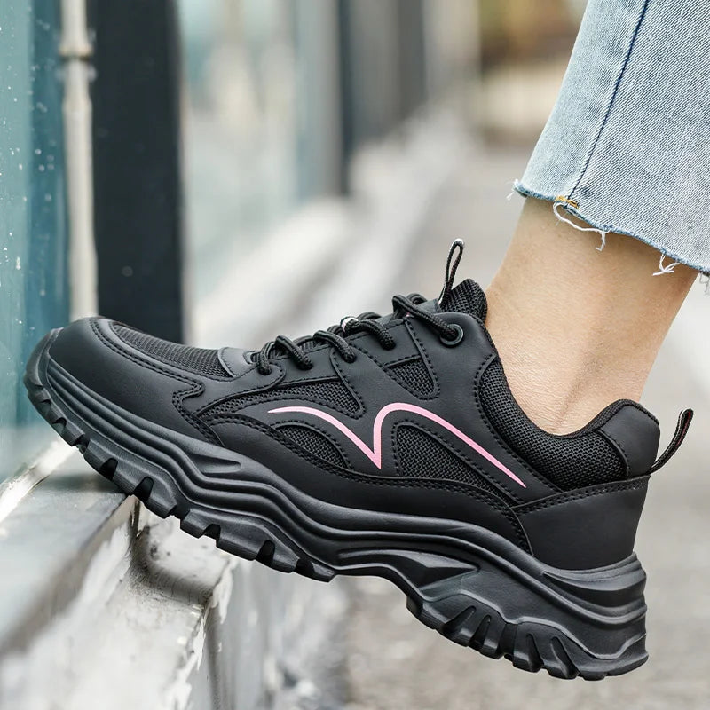 New Fashion Women Safety Shoes For Work Safety Boots Breathable Steel Toe Puncture Proof Sport Work Sneakers Slip-resistant