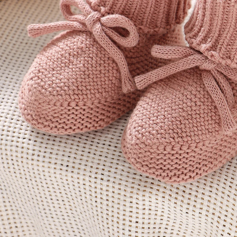 Baby-Schuhe 2025: mimixiong Baby Shoes Solid Color Knitted Newborn Boys Girls - Boots First Walkers Soft Bottom Infant Unisex Footwear 0-18m Child Booties Collection
