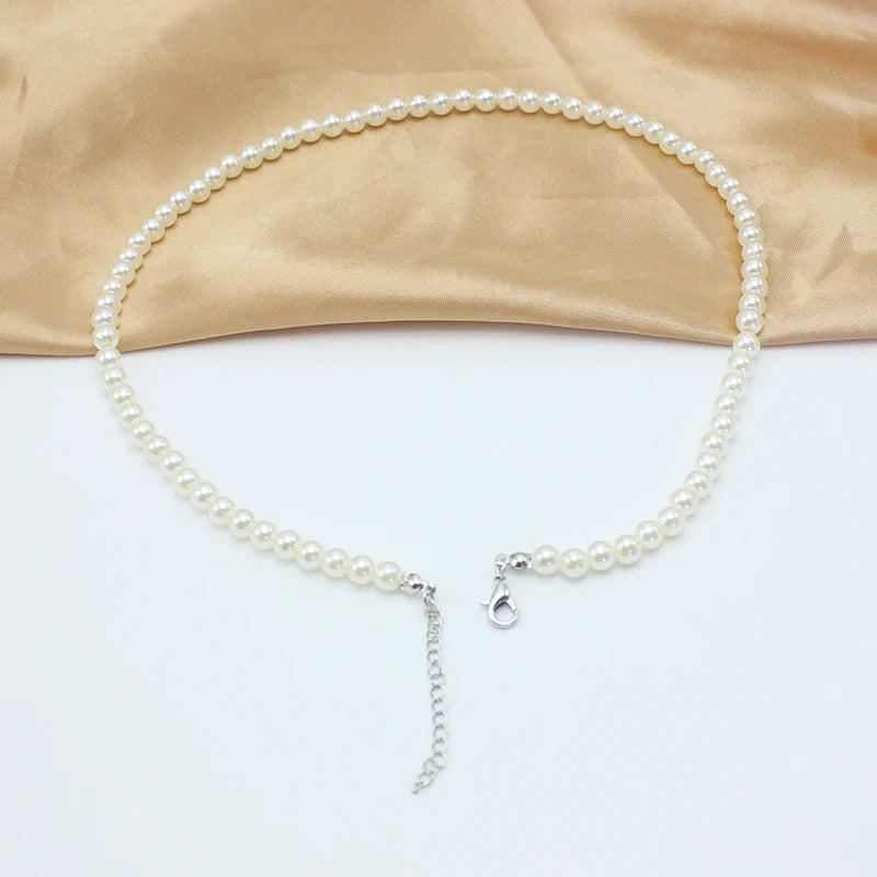 DAIZHEMEI GIFT Perlenkette Mit Anhänger - 42 5cm Beige