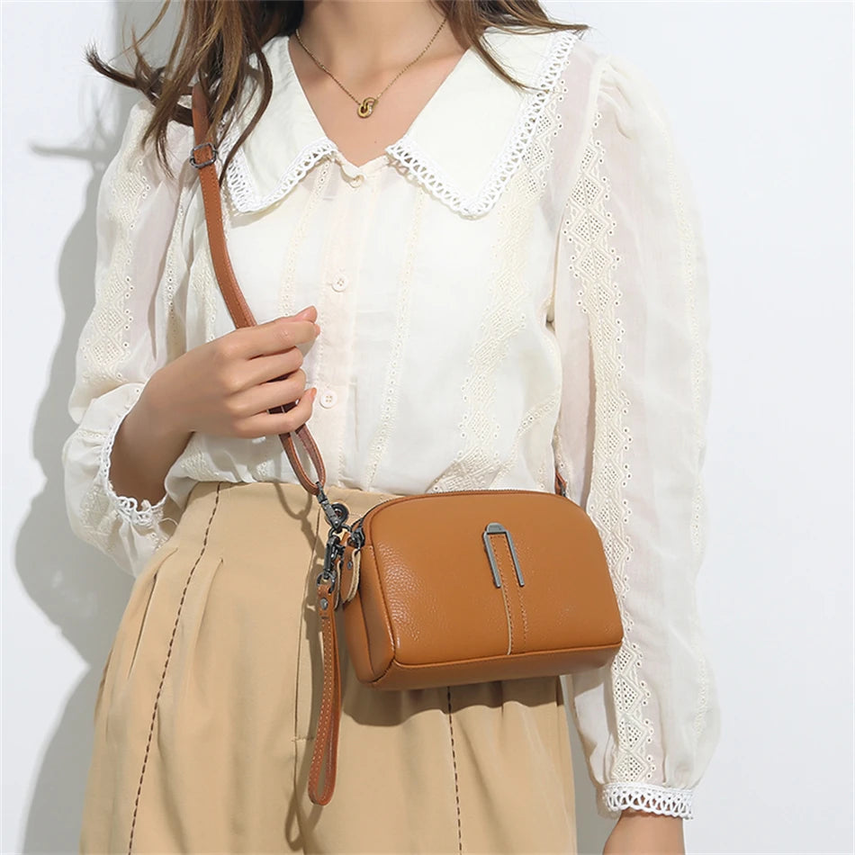 Echtes Leder Tasche Luxus Frauen Crossbody Tasche Für Frau Weiblich Einfarbig Clutch Handy Taschen Schultertasche Messenger Tasche Sac