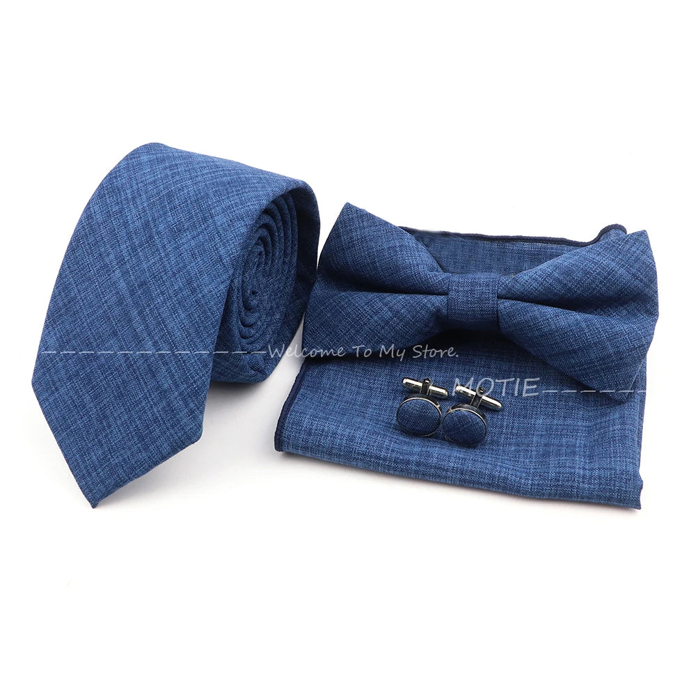 Neues Design 27-farbiger Männer-Accessories-Set: Klassische Baumwoll-Taschentuch, Manschettenknöpfe, Fliege für Hochzeit, Party, Geschenke