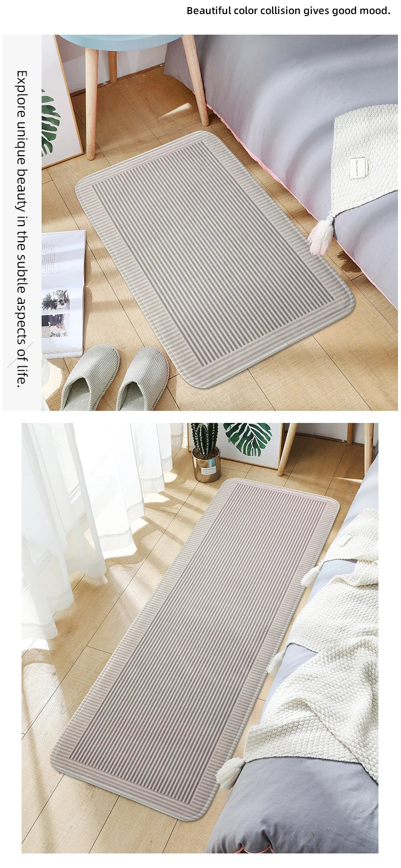 Cartoon Bedroom Carpet Home Bedside Blanket Long Strip Plush Bed Front Floor Mat Living Room Sofa Coffee Table Non-slip Foot Ma
