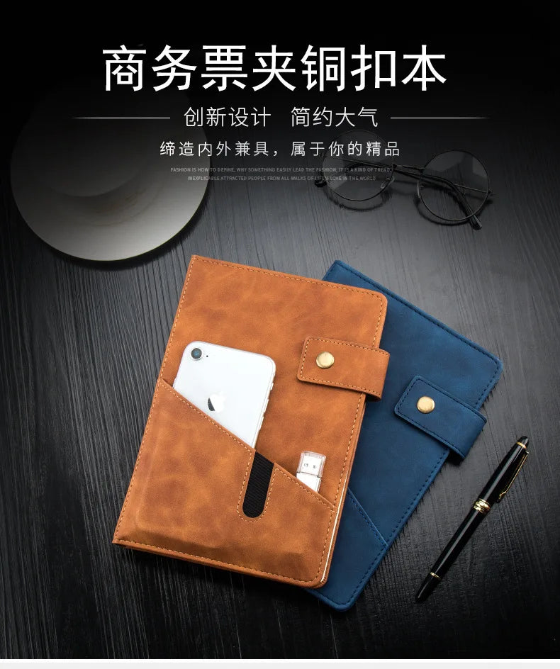 Caiet A5 din piele PU 2025 - Jurnal de afaceri, planificator, agendă, organizator, școală, birou