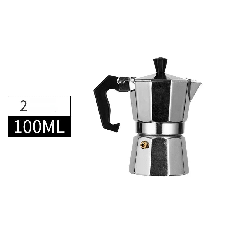 Moka Pot Italian Coffee Machine Espresso Aluminum Geyser Coffee Maker Kettle Latte Stove Classic Coffee Barista Accessories600ml