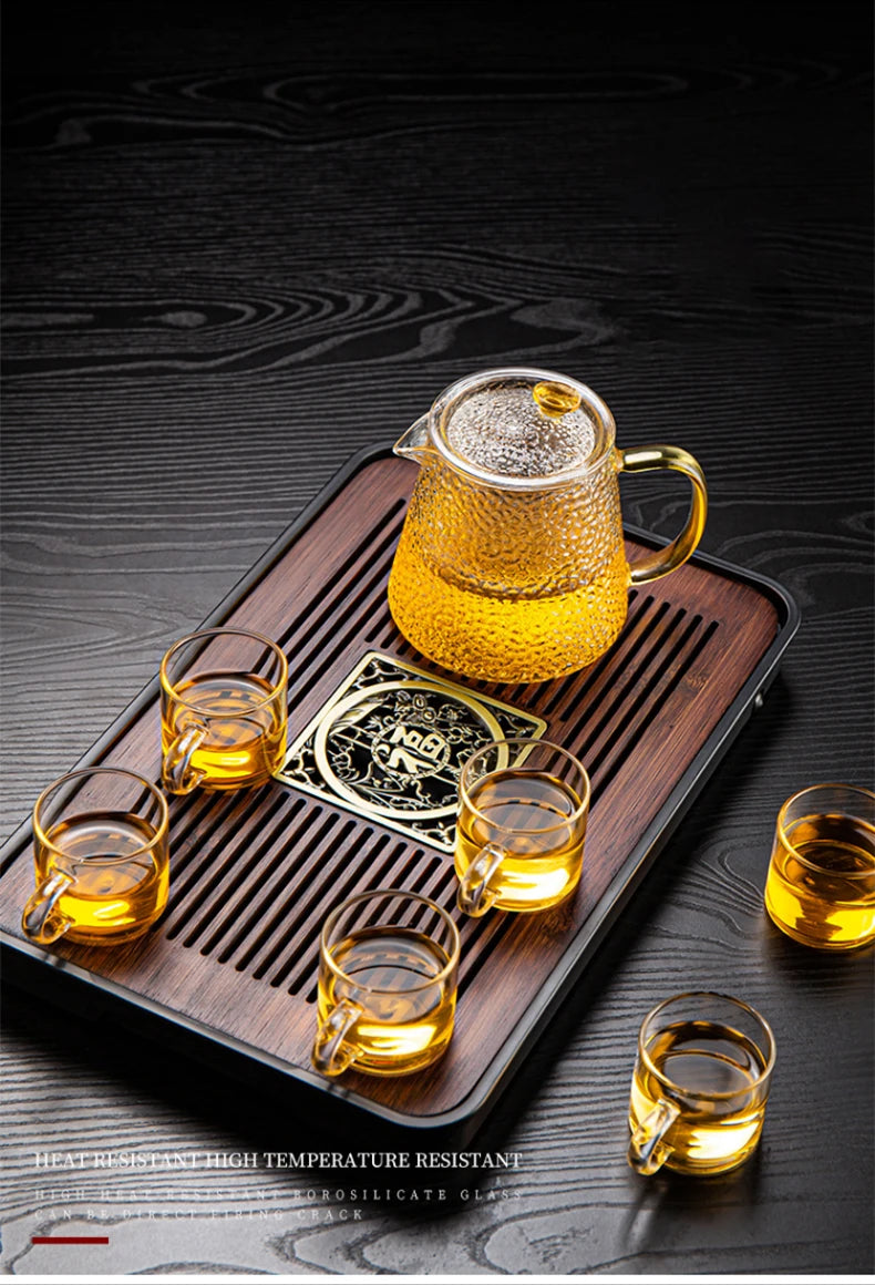 GIANXI High Quality Heat Resistant Glass Tea Pot Chinese Kung Fu Tea Set Puer Kettle Coffee Glass Pot Convenient Office TeaPot