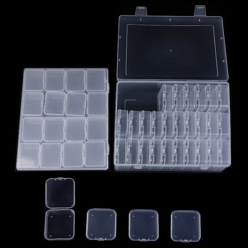 Perle Organizer Box 30Stk Klein Klar Plastik Perle Lagerung Container mit Scharnier Deckel für Lagerung von Kleinen Gegenständen Handwerk Schmuck