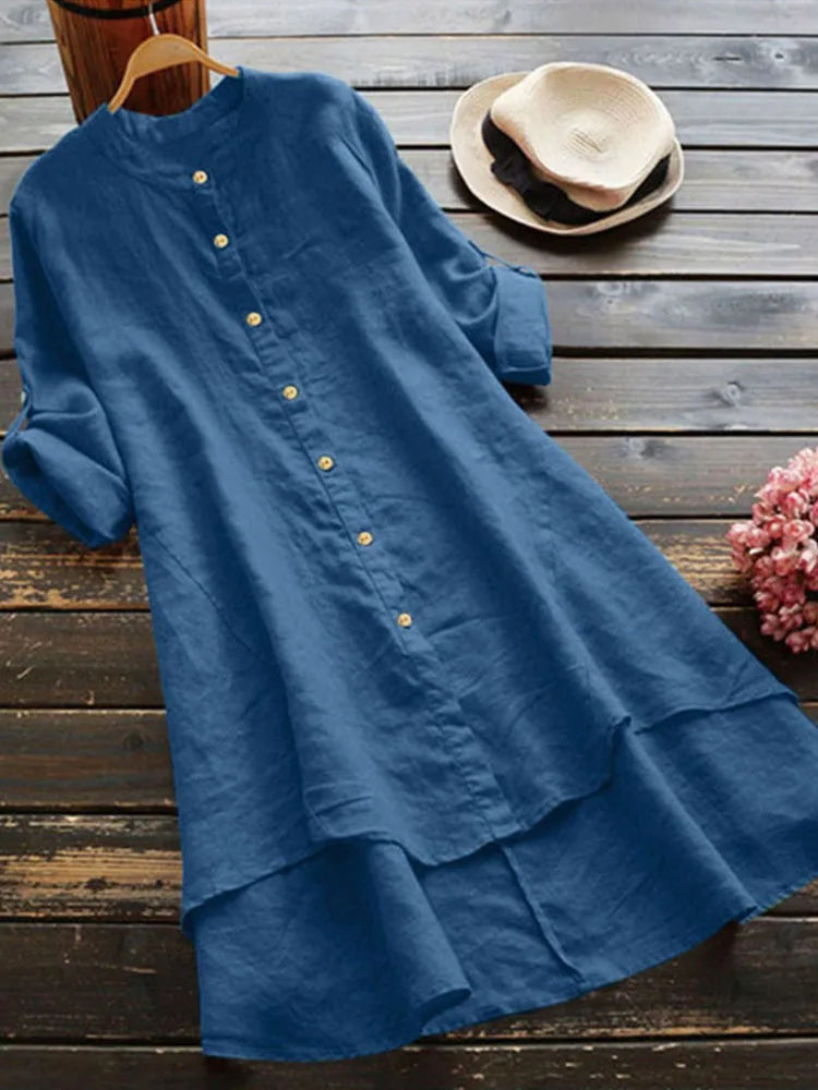 Cardigan Tibet pentru femei, culoare solidă - bumbac, cânepă, mânecă lungă