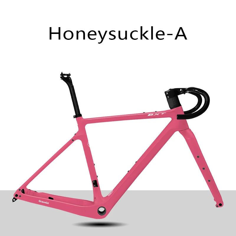 BXT Disc Brake Carbon Gravel Bike Frame 700C/27.5er Max Use 47C/2.1 Tire Carbon Gravel Bicycle Frame Thru Axle Carbon MTB Frame