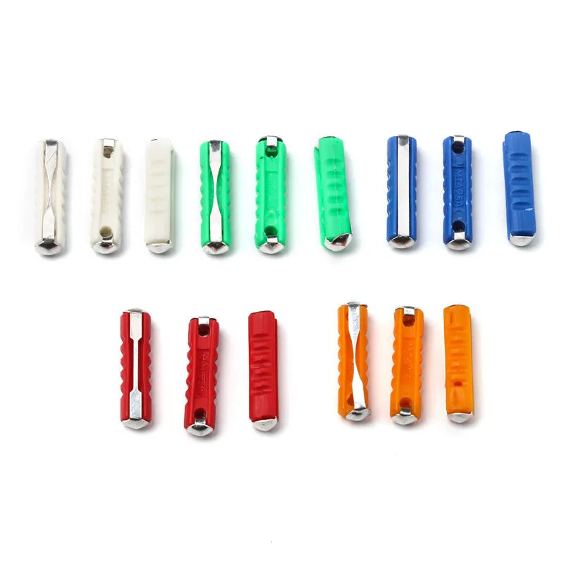 200PCS GBC European Automotive Fuse Set 5/8/10/16/30AMP 6mm Continental Car Blade Bakelite Auto Classic Car Fuse