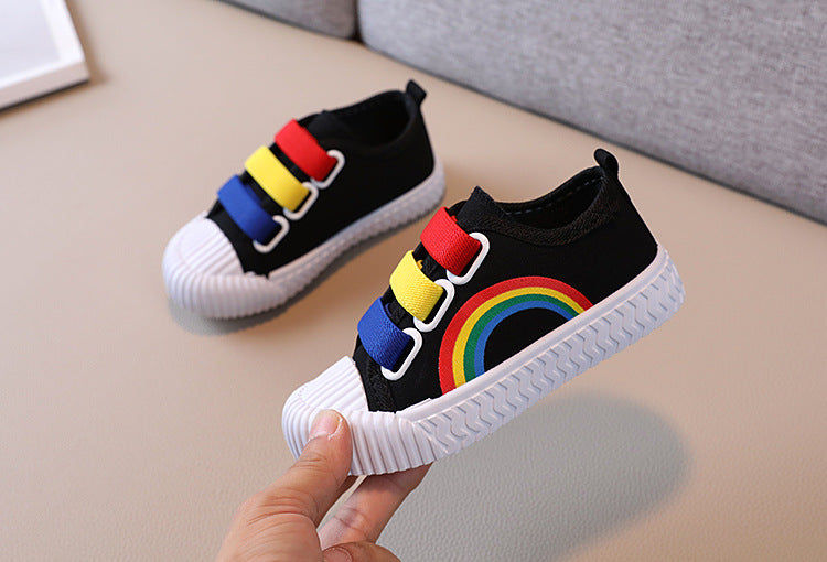 Kinder-Sneaker Jungen Mode Haken-Schuhe Mädchen Rutschfest Casual Studenten Canvas-Schuhe Frühling Herbst Neues Kinder Designer Flats-Schuhe