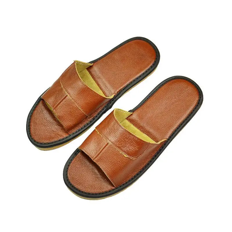 Neue Leder Hausschuhe Männer Heim Einrichtung Innen Boden Klassisch Schuhe Casual Slides Leder Sandalias Zapatos Hombre