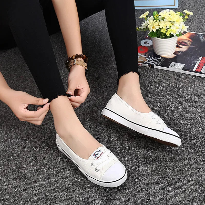 Women Shoes Fashion Comfortable Sports Sneakers Female Flats Trend Breathable Casual Canvas Shallow Shoes Women's Sneakersisd34