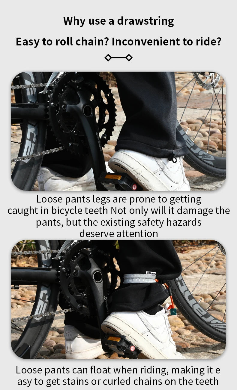 ESLNF Cycling Ankle Leg Straps Pant Bands Safety Reflective Outdoor Bicycle Ankle Leg Bind Bandage Trousers Bike Equipment