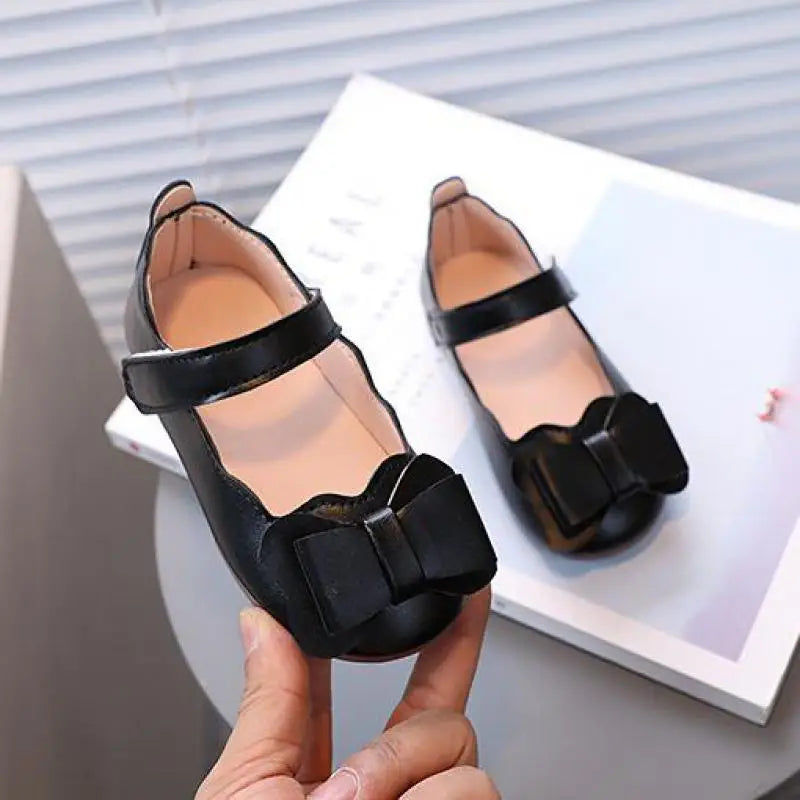 Mädchen-Schuhe 2025: Girls-Bow Leather Children's-Fashion - Casual Flat Collection