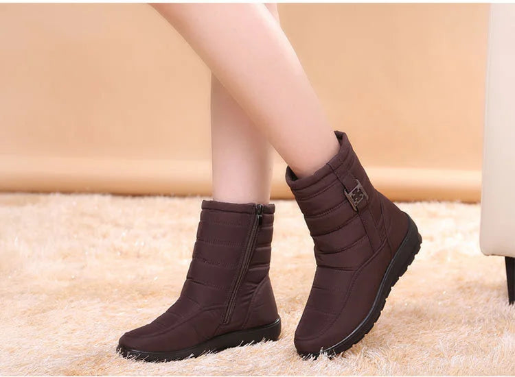 Waterproof Women Boots Winter Shoes Platform Wedge Snow Boots Comfort Thick Plush Warm Ankle Boots Female Mujer Sneakers Women