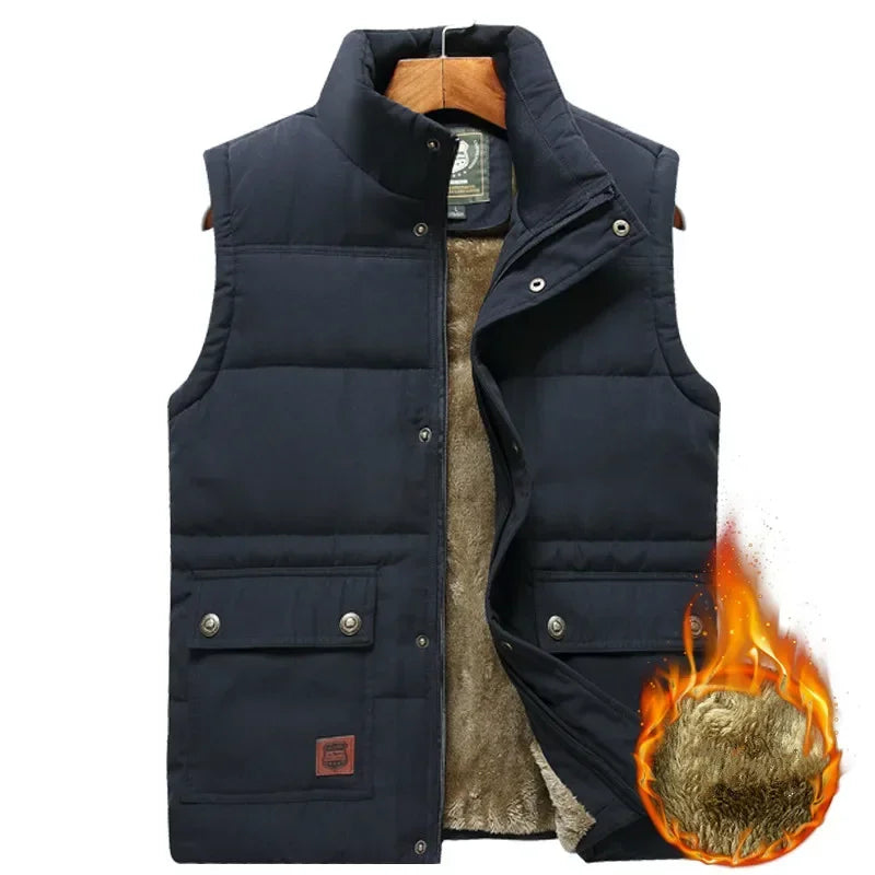 MAINKU Puffer-Weste Leicht Mit Fleecefutter Reißverschluss Größe 8XL - Warme Herren Weste Outdoor