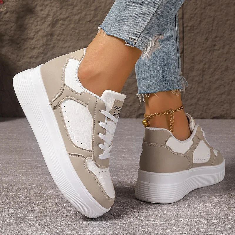 Women Sneakers for Thick Platform Casual Shoes 2025 Spring New Patchwork Sport Shoes Outdoor Comfort Anti-Slip Woman Sneaker